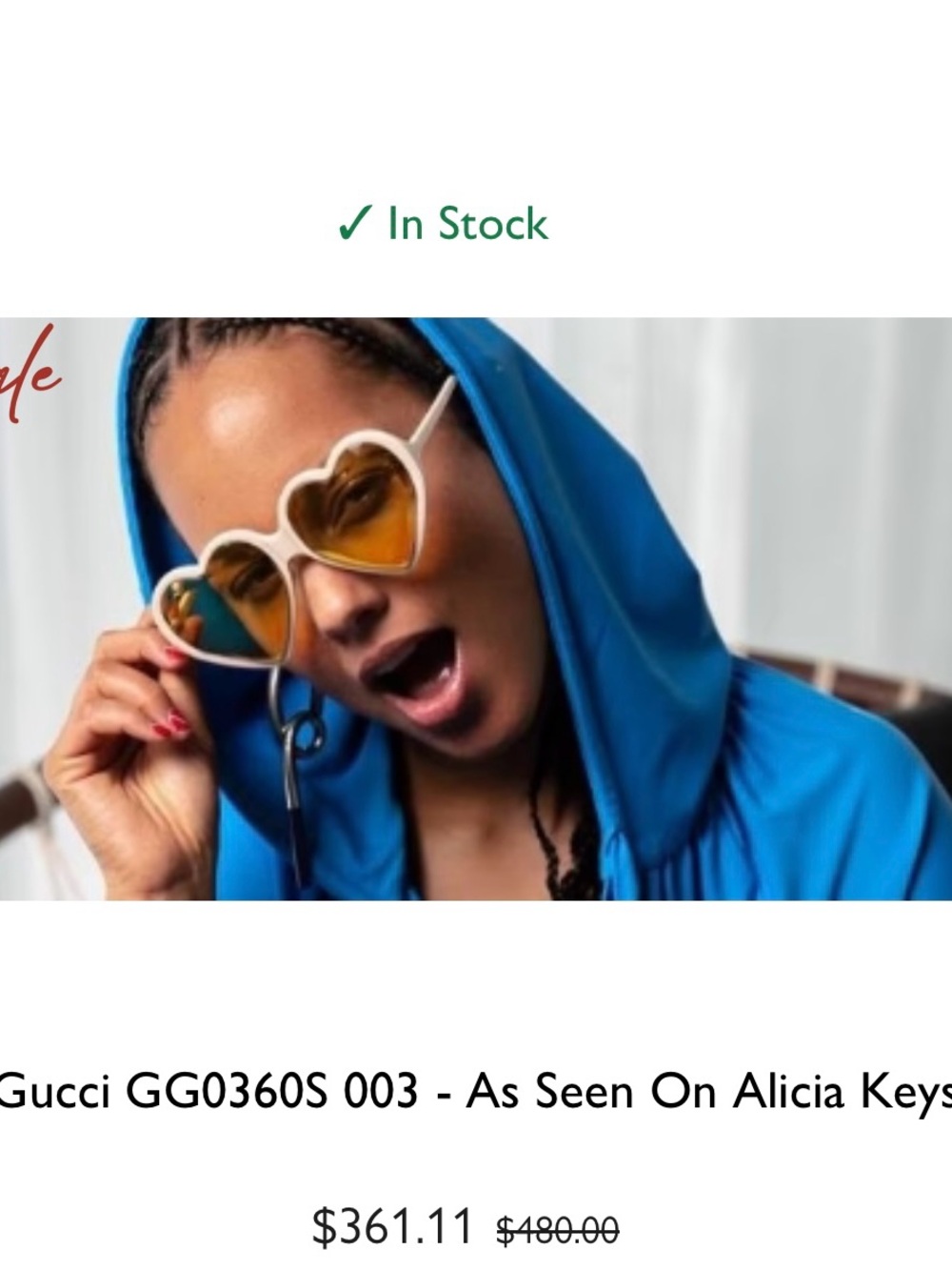 Gucci Heart Sunglasses with Yellow Lenses - Picture 7 of 10